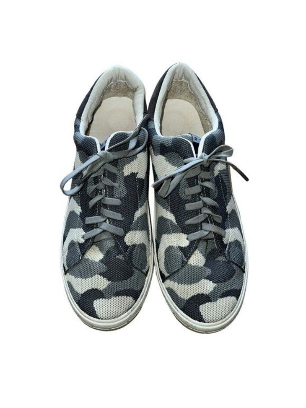 Vh Design Women Sneakers 9.5 Gray Multi Mesh Lace-Up Camo Star Pattern